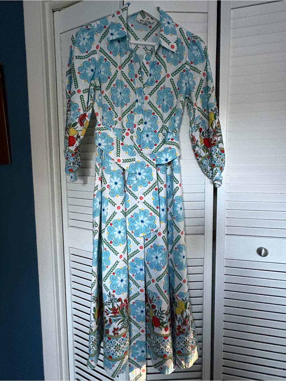 Boden Blue Patterned Maxi Shirt Dress Clara - Picture 8 of 8